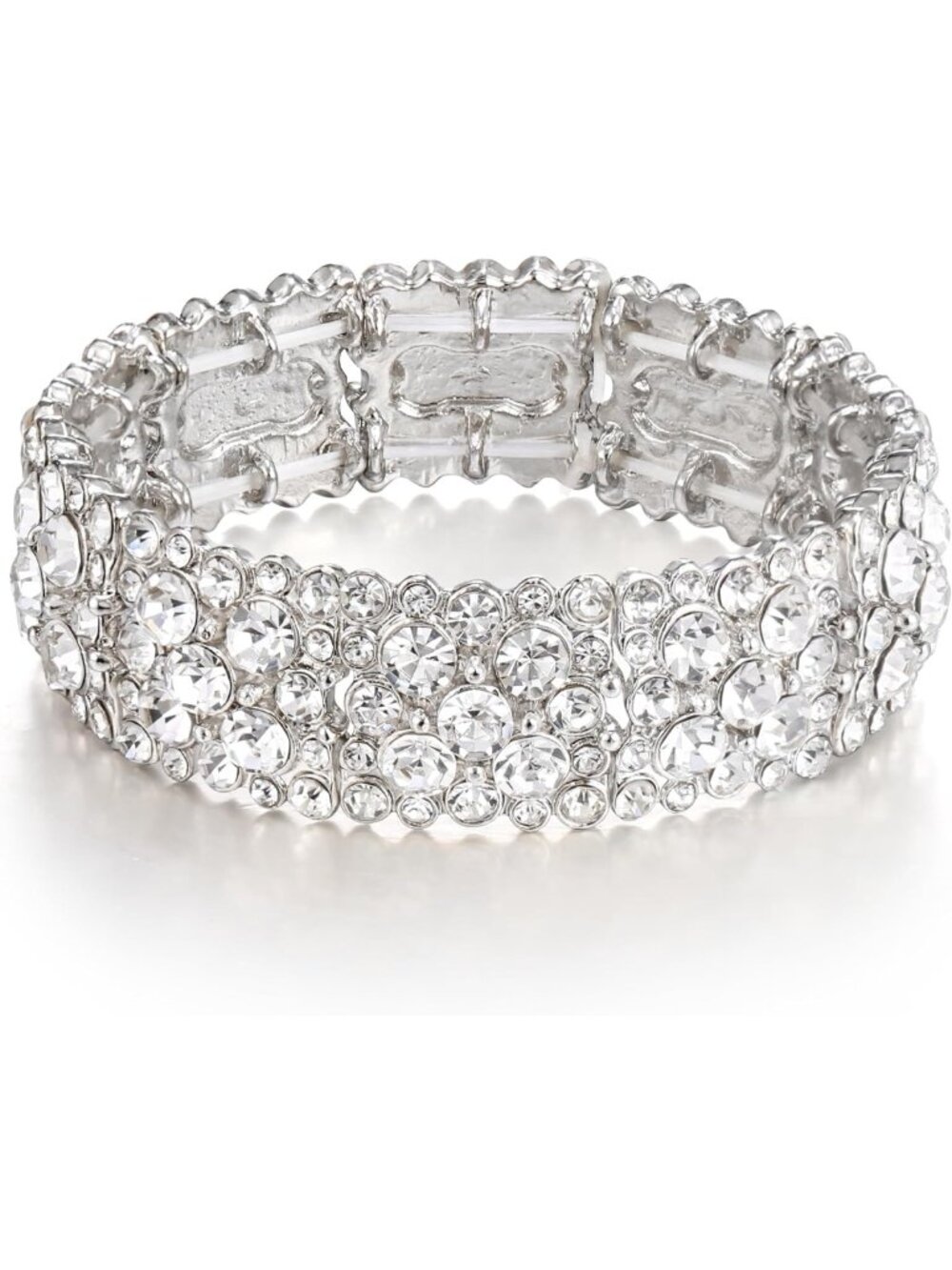 Elegant Round Austrian Crystal Bridal Stretch Bracelet for Women - Perfect Gift!